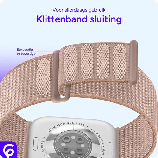 SBG Nylon Loop - Apple Watch Bandje - 49/46/45/44/42MM - Roze afbeelding 2