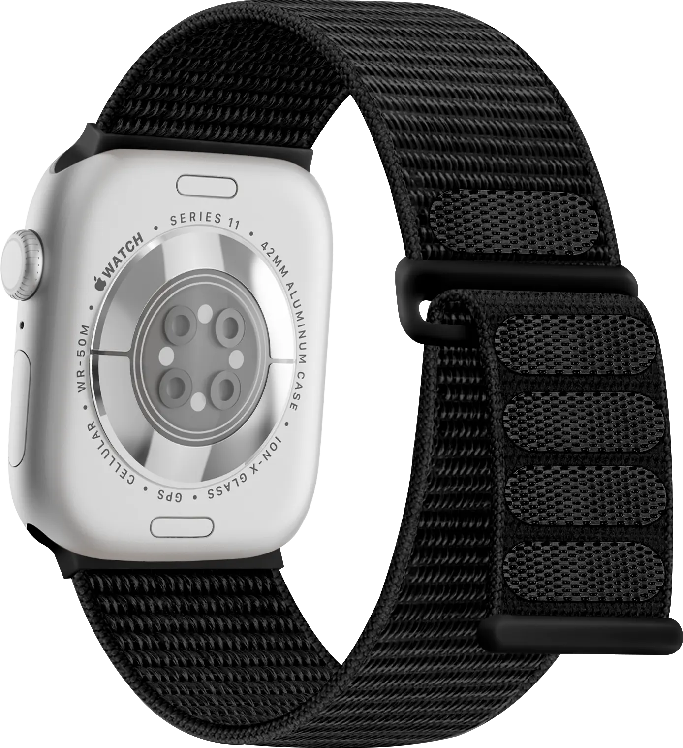SBG Nylon Loop - Apple Watch Bandje - 38/40/41/42MM - Zwart afbeelding 8