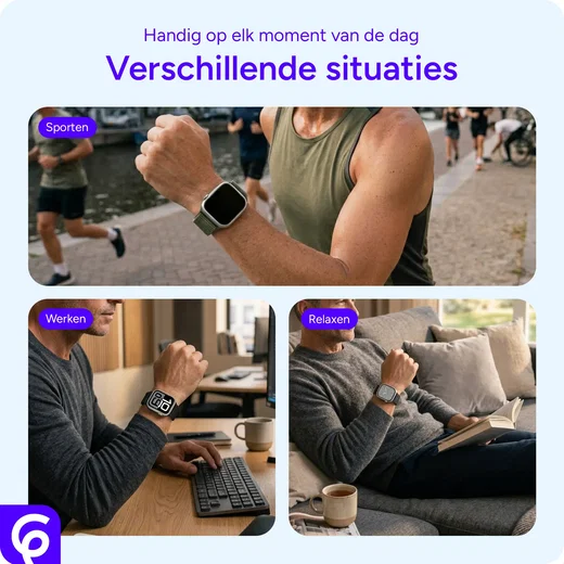 SBG Nylon Loop - Apple Watch Bandje - 38/40/41/42MM - Zwart afbeelding 6