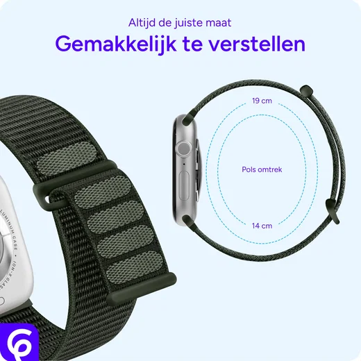 SBG Nylon Loop - Apple Watch Bandje - 38/40/41/42MM - Leger Groen afbeelding 3