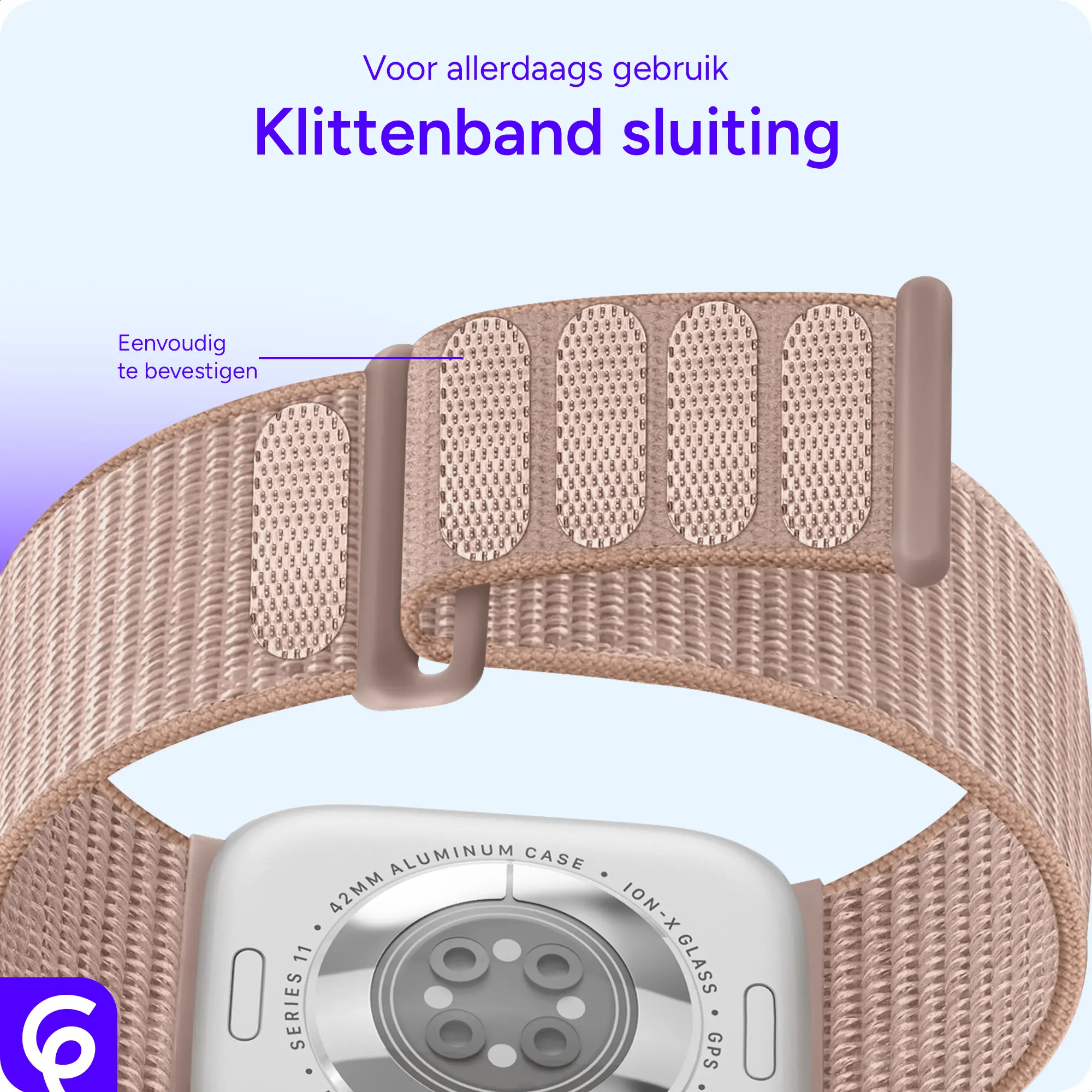 SBG Nylon Loop - Apple Watch Bandje - 38/40/41/42MM - Roze afbeelding 2