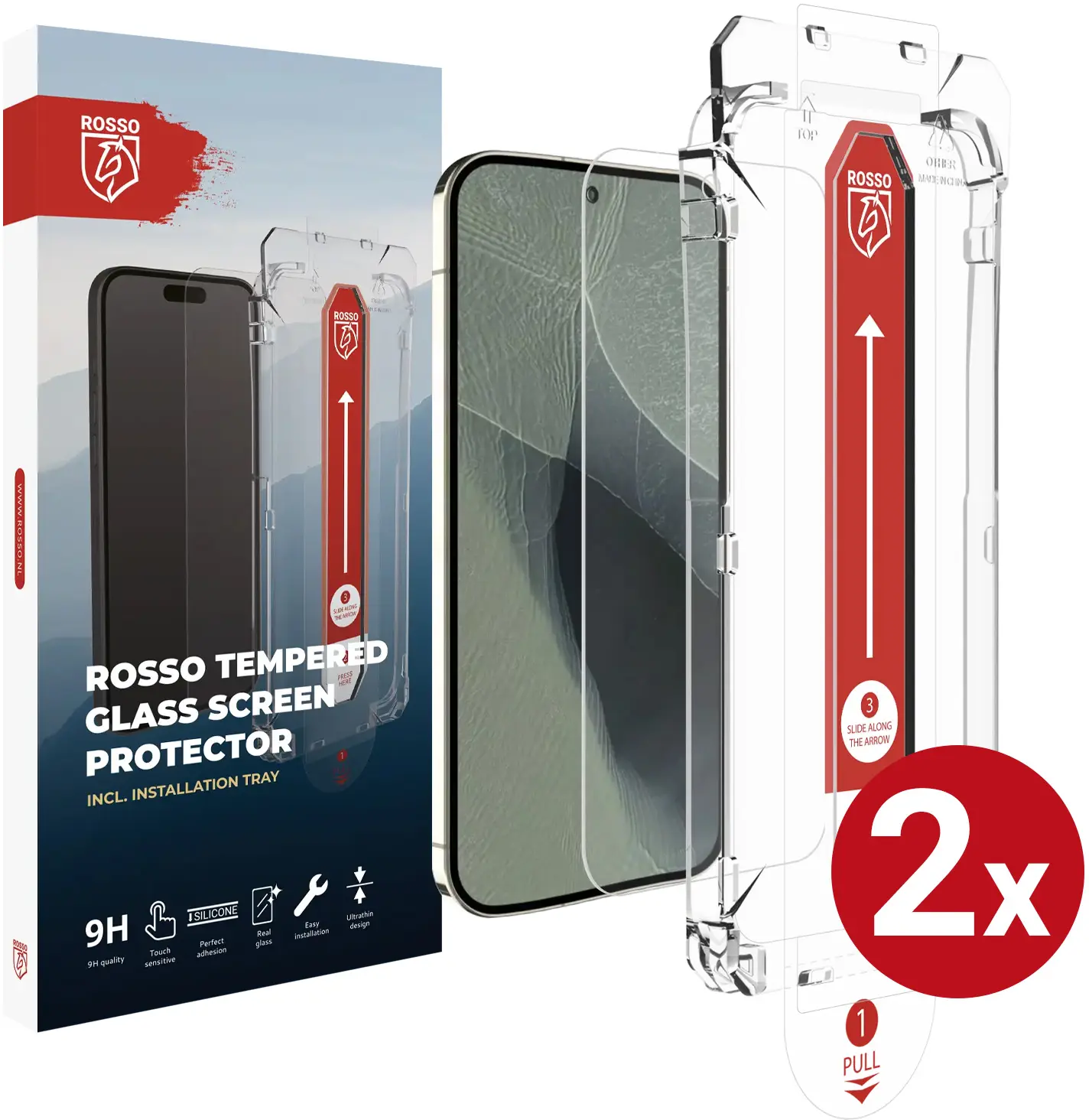 Rosso Google Pixel 11 Pro XL Tempered Glass Installatietray 2-Pack afbeelding 1