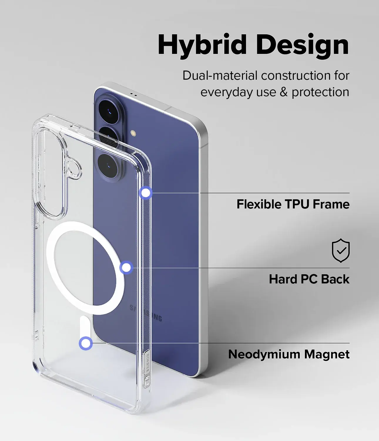 Ringke Fusion Magnetic Samsung Galaxy S26 FE Hoesje MagSafe Back Cover Clear afbeelding 3