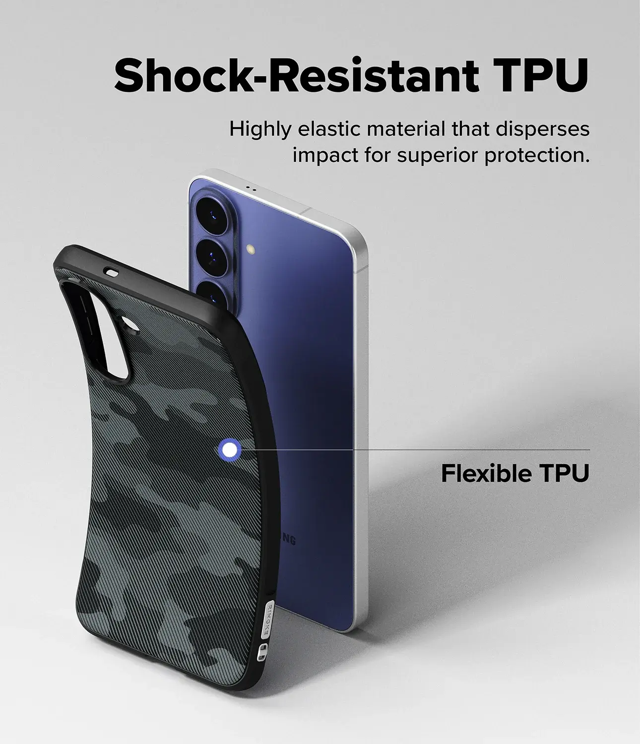 Ringke Onyx Samsung Galaxy S26 FE Hoesje Flexibel TPU Back Cover Camo Zwart afbeelding 3