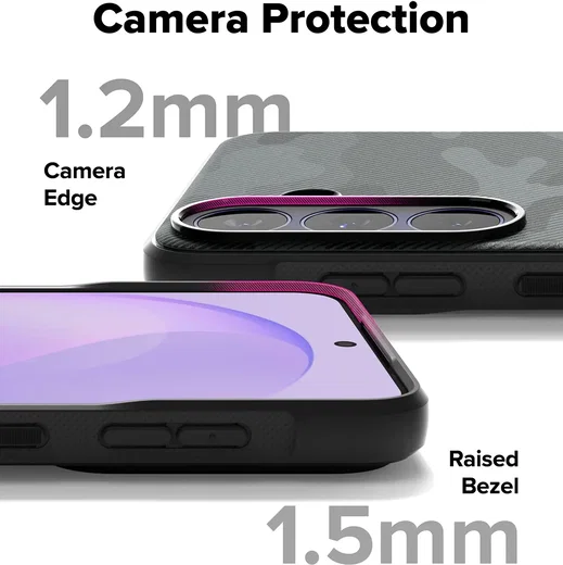 Ringke Onyx Samsung Galaxy S26 FE Hoesje Flexibel TPU Back Cover Camo Zwart afbeelding 5