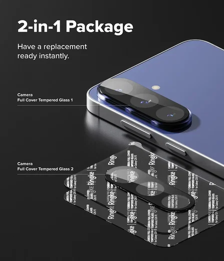 Ringke Camera Tempered Glass Samsung Galaxy S26 FE Camera Protector 2-Pack afbeelding 7