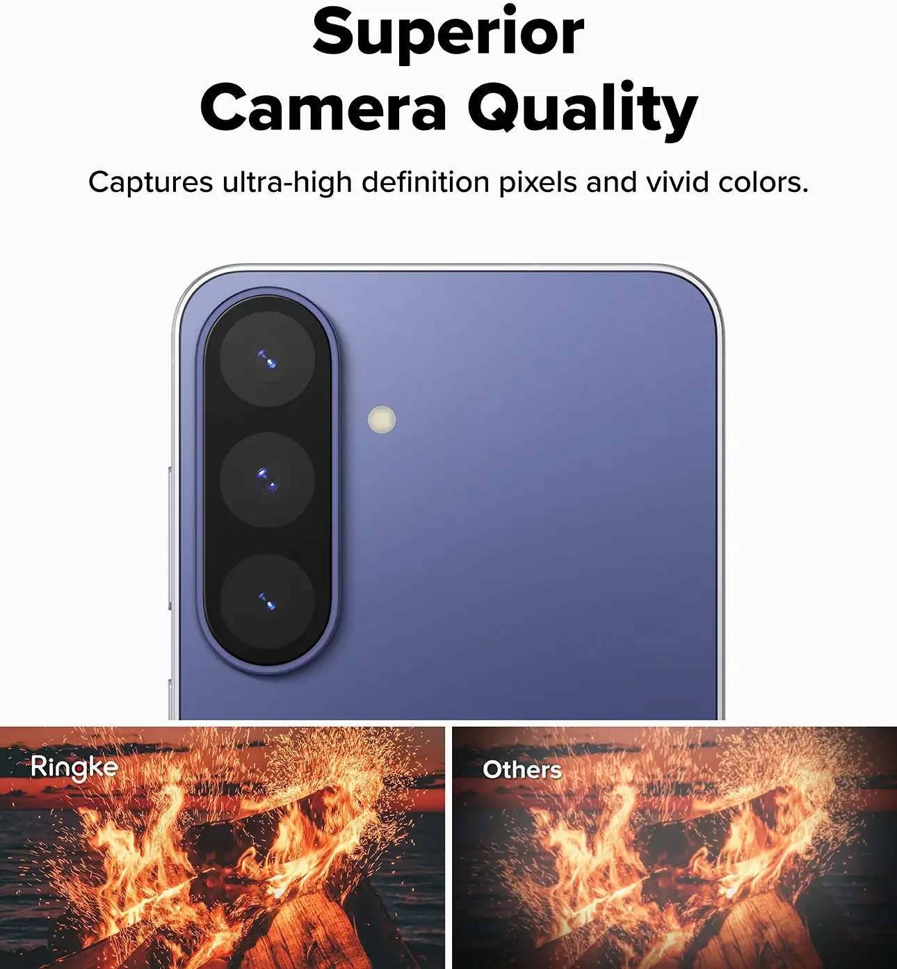 Ringke Camera Tempered Glass Samsung Galaxy S26 FE Camera Protector 2-Pack afbeelding 3