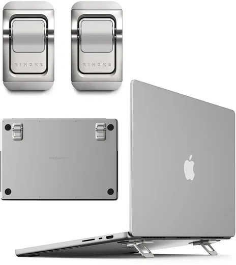 Ringke Step-Fit Mini Opvouwbare Laptop en Tablet Standaard Zilver afbeelding 1