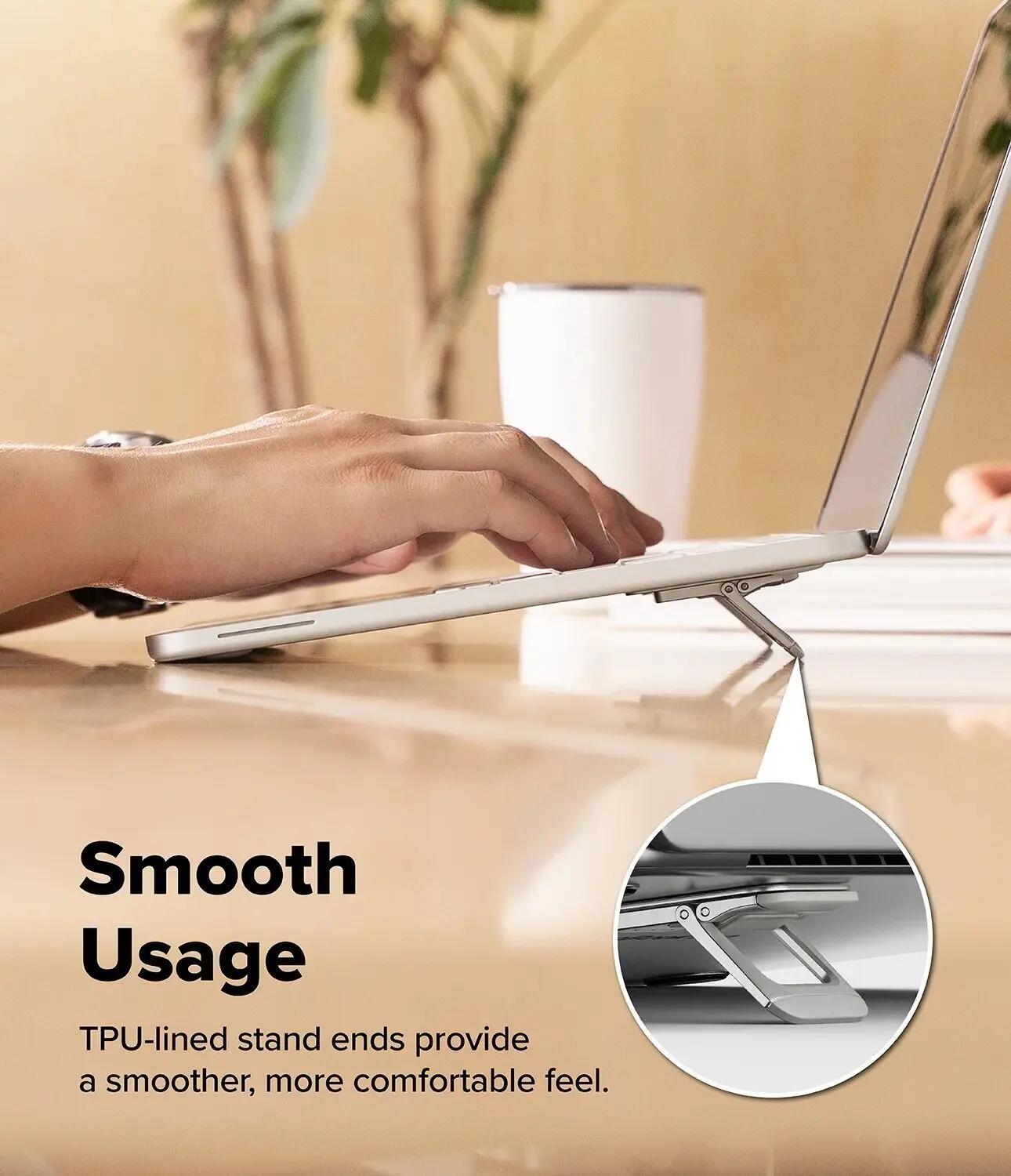 Ringke Step-Fit Mini Opvouwbare Laptop en Tablet Standaard Zilver afbeelding 9