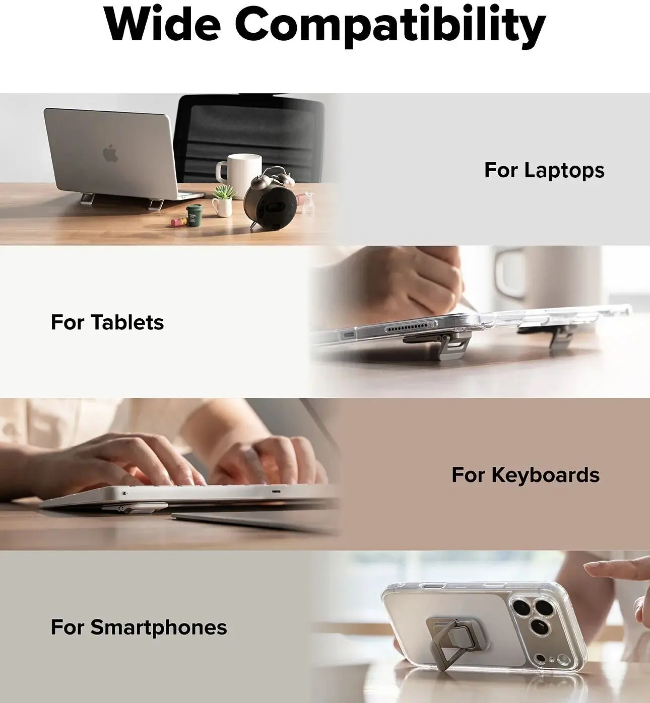 Ringke Step-Fit Mini Opvouwbare Laptop en Tablet Standaard Zilver afbeelding 11