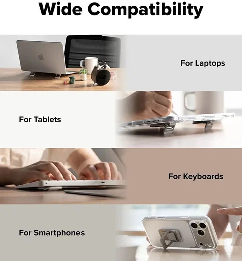 Ringke Step-Fit Mini Opvouwbare Laptop en Tablet Standaard Zilver afbeelding 11
