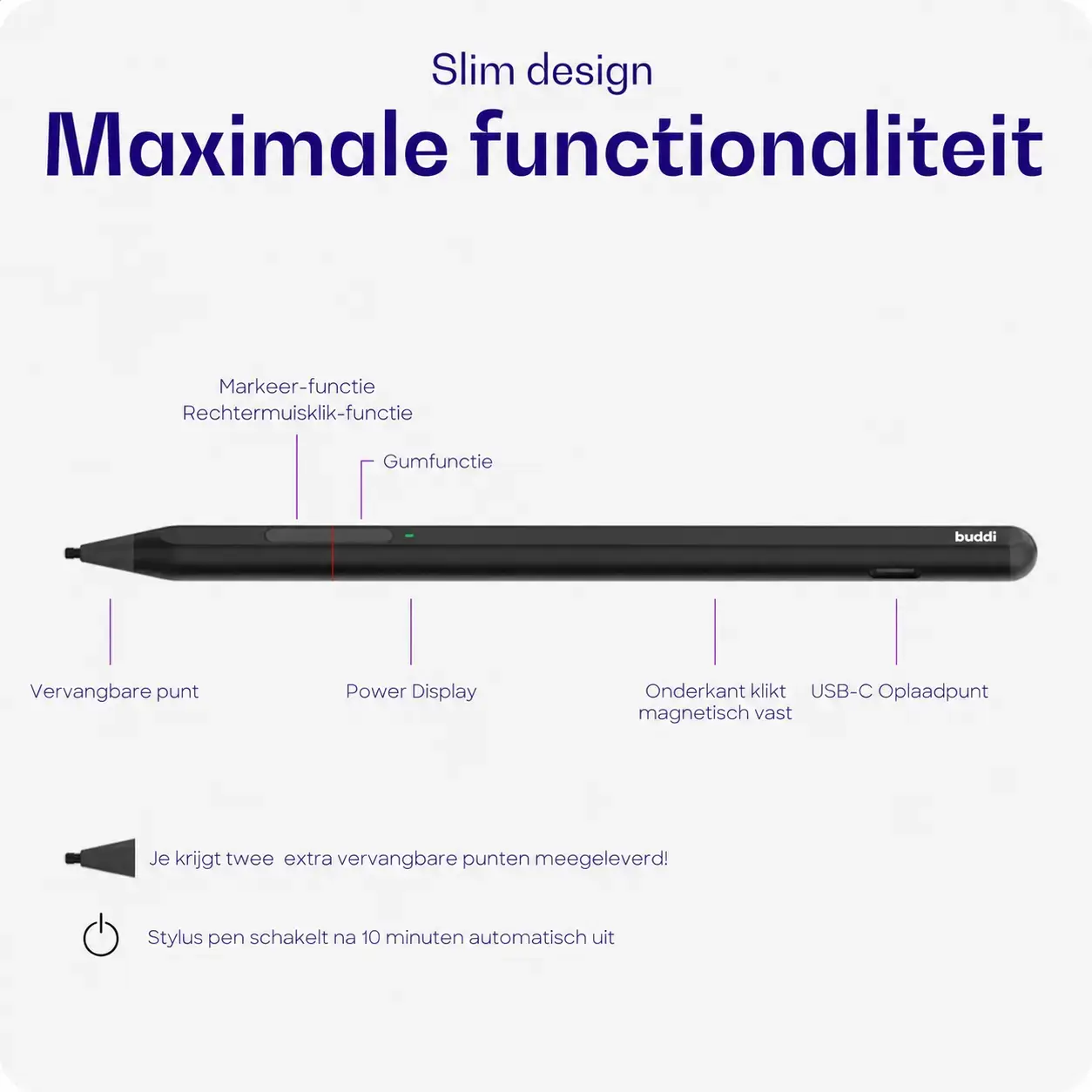 Buddi Aide 2 Stylus Pen voor Kobo E-readers Zwart afbeelding 8