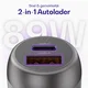 Buddi Power 89W USB-A / USB-C Autolader met USB-C naar Lightning Krulsnoer afbeelding 4