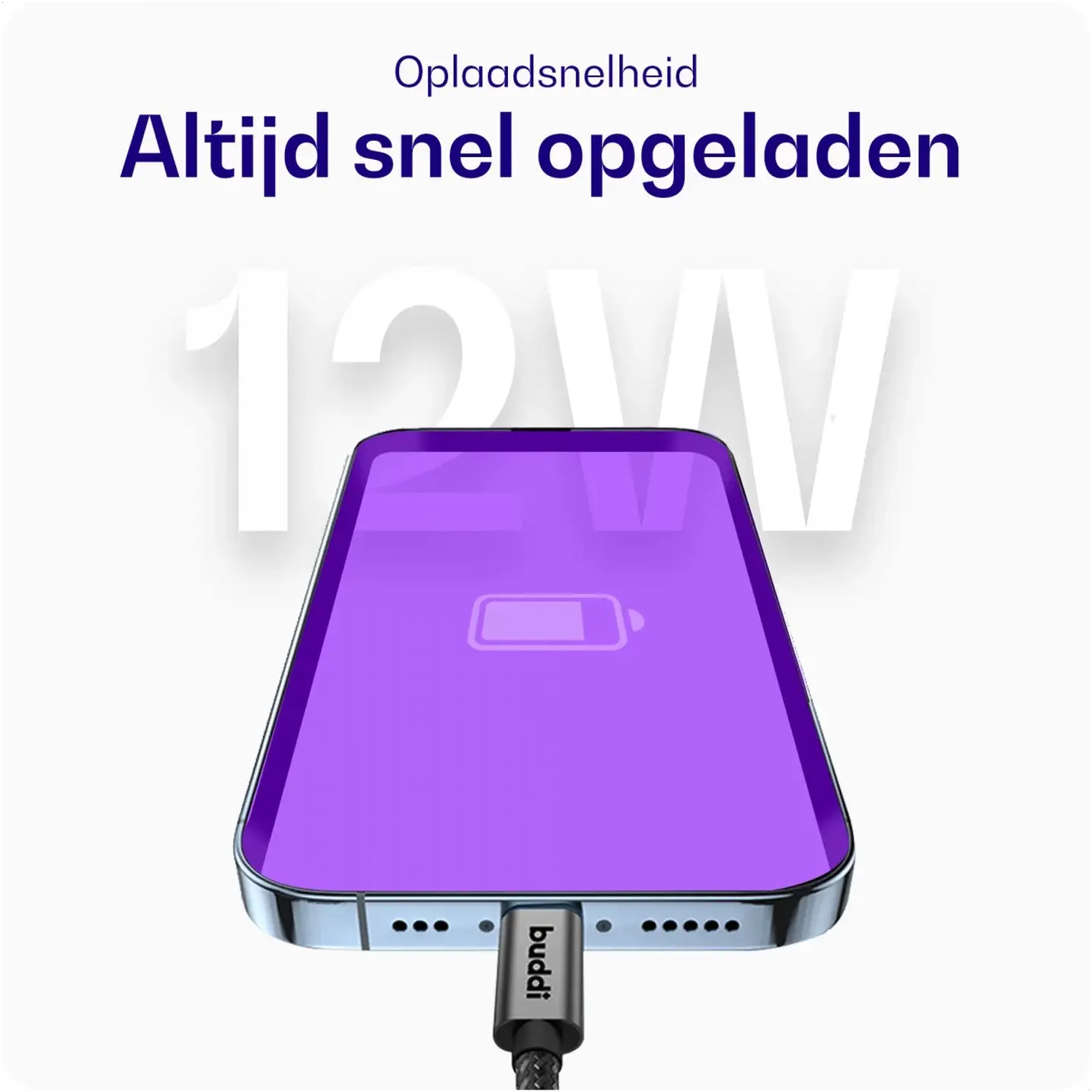 Buddi Power 89W USB-A / USB-C Autolader met USB-C naar Lightning Krulsnoer afbeelding 14