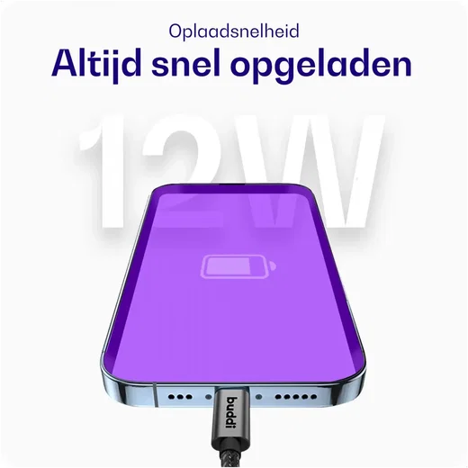 Buddi Power 89W USB-A / USB-C Autolader met USB-C naar Lightning Krulsnoer afbeelding 14