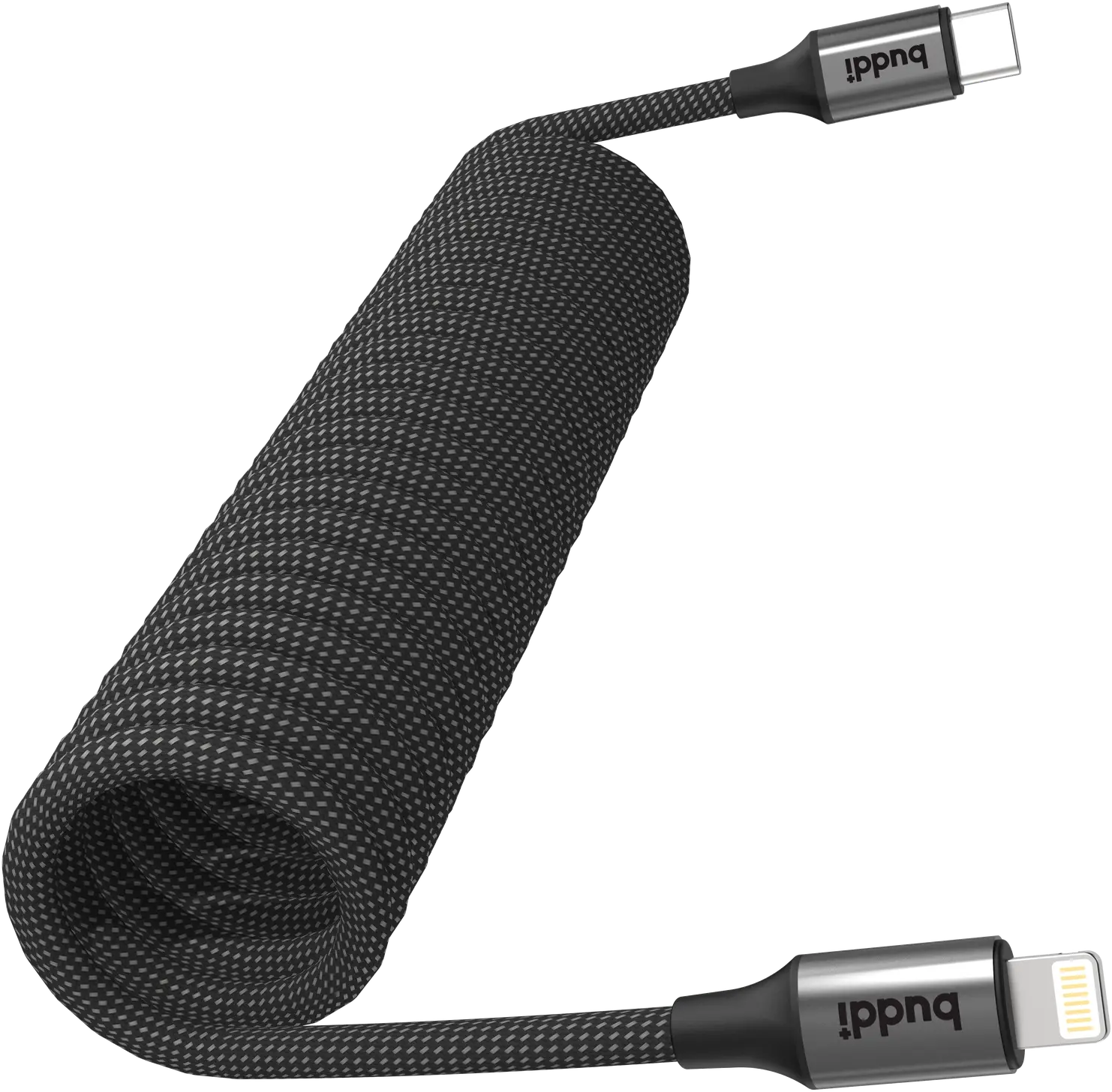 Buddi Power 89W USB-A / USB-C Autolader met USB-C naar Lightning Krulsnoer afbeelding 22