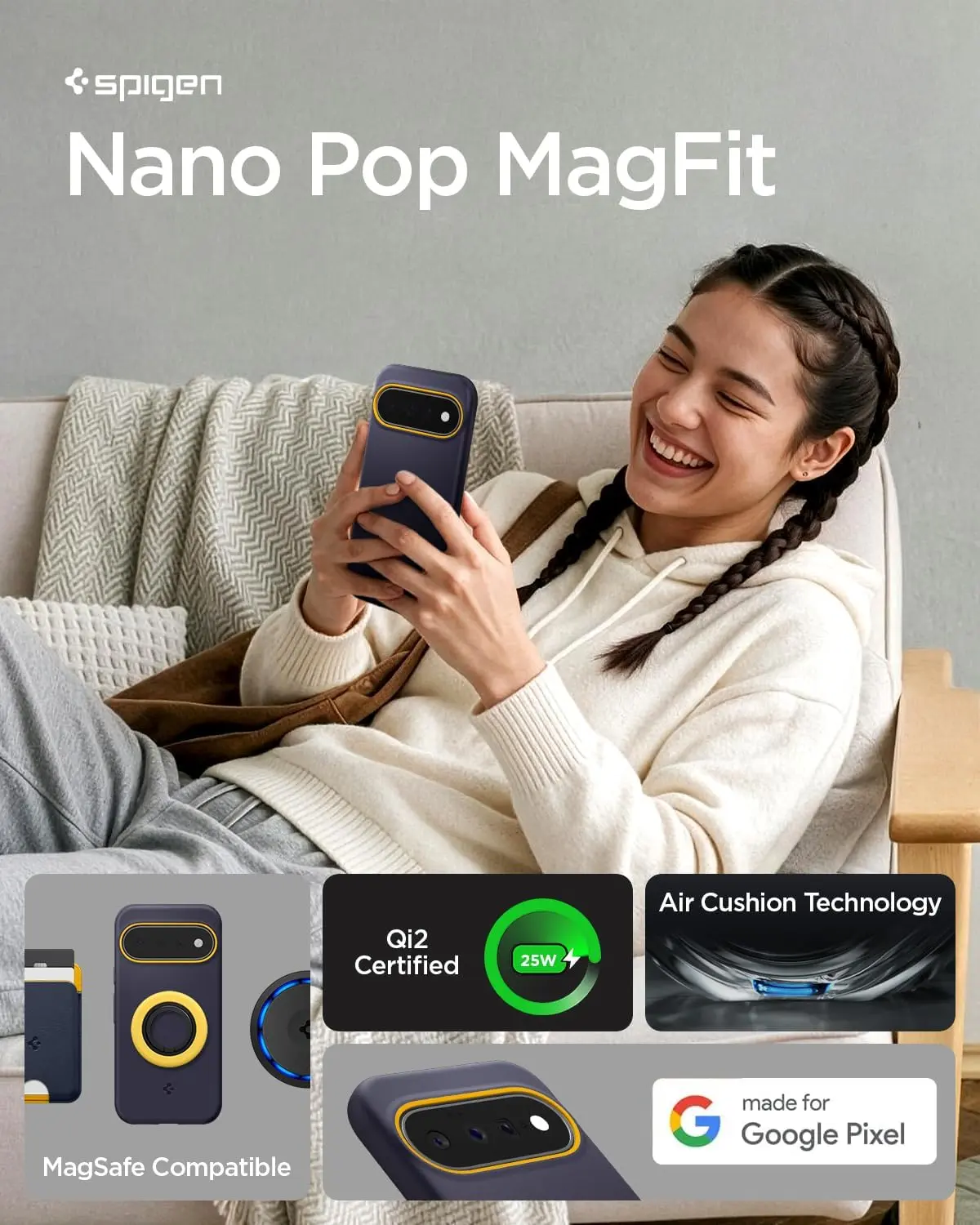 Spigen Nano Pop MagFit Google Pixel 11 Hoesje MagSafe Back Cover Blauw afbeelding 3