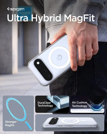 Spigen Ultra Hybrid MagFit Google Pixel 11 Hoesje MagSafe Transparant Wit afbeelding 7