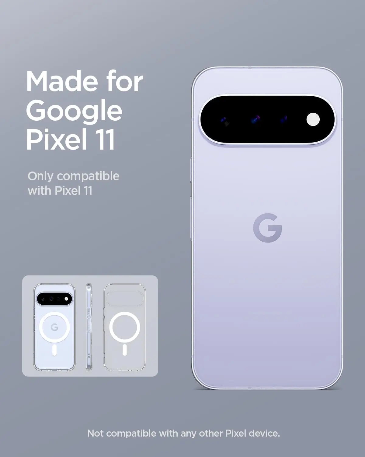 Spigen Ultra Hybrid MagFit Google Pixel 11 Hoesje MagSafe Transparant Wit afbeelding 2