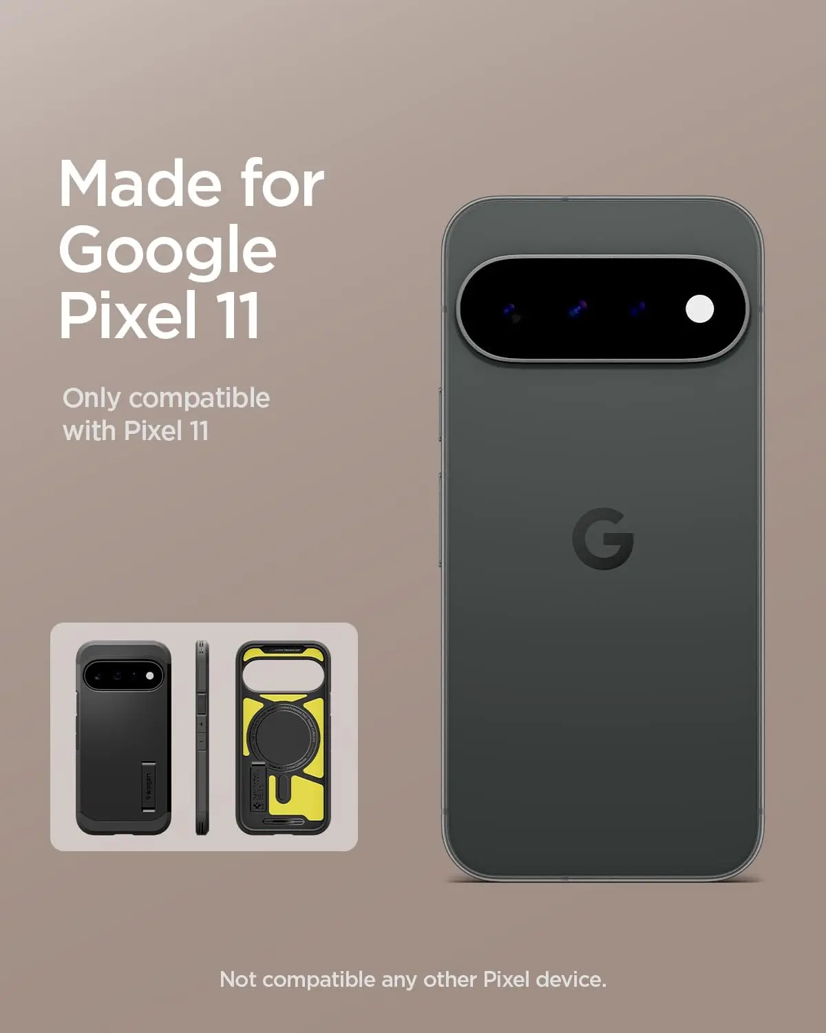 Spigen Tough Armor Google Pixel 11 Hoesje MagSafe Back Cover Zwart afbeelding 2