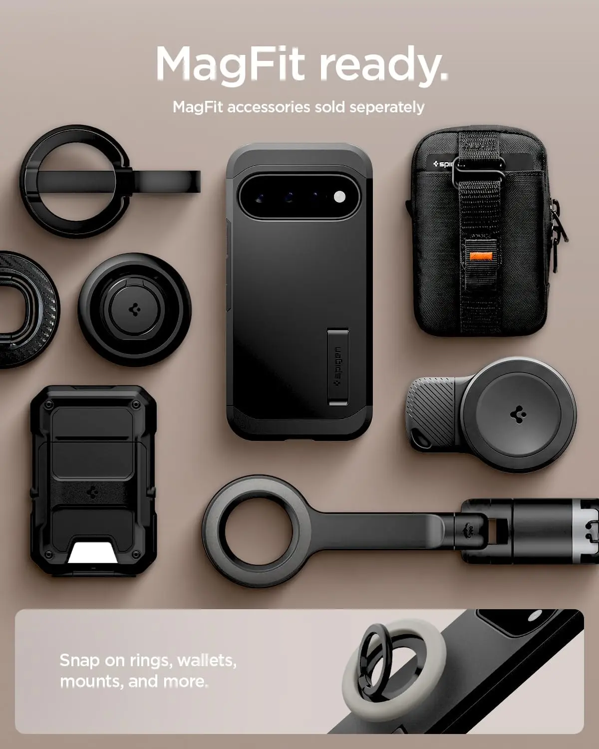Spigen Tough Armor Google Pixel 11 Hoesje MagSafe Back Cover Zwart afbeelding 7