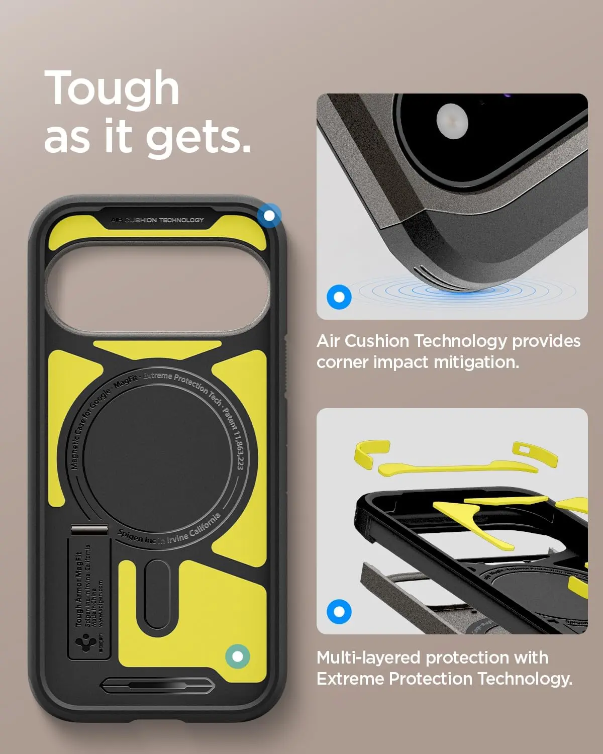 Spigen Tough Armor Google Pixel 11 Hoesje MagSafe Back Cover Gunmetal afbeelding 6