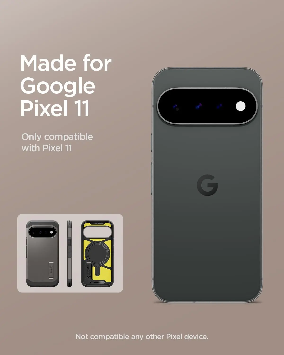 Spigen Tough Armor Google Pixel 11 Hoesje MagSafe Back Cover Gunmetal afbeelding 3