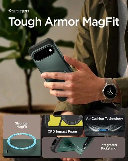Spigen Tough Armor Google Pixel 11 Hoesje MagSafe Back Cover Groen afbeelding 2