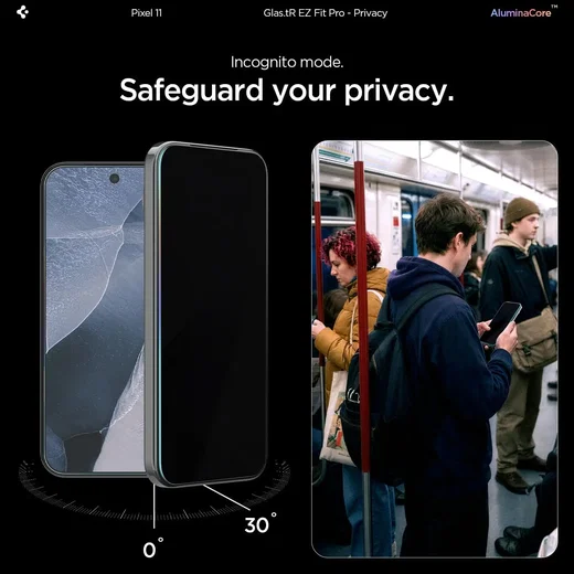 Spigen EZ Fit GLAS.tR Google Pixel 11 Privacy Glass 2-Pack afbeelding 8