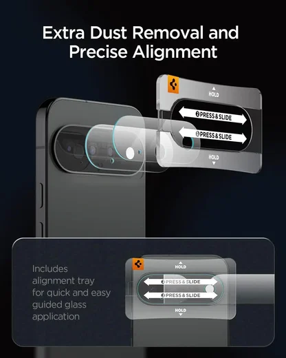 Spigen EZ Fit Optik Pro Google Pixel 11 Camera Lens Protector (2-Pack) afbeelding 4
