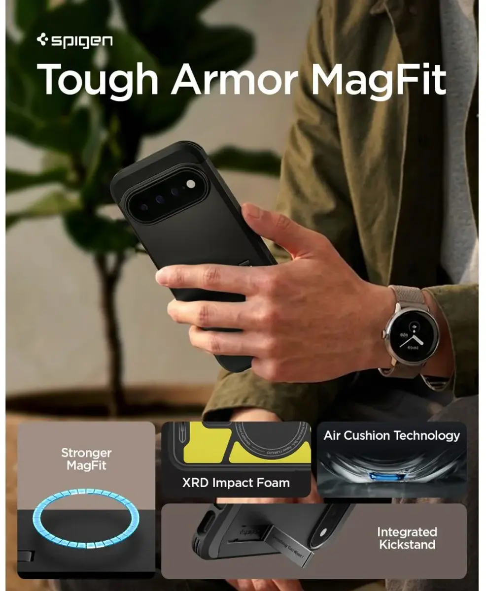 Spigen Tough Armor Google Pixel 11 Pro XL Hoesje MagSafe Back Cover Zwart afbeelding 3