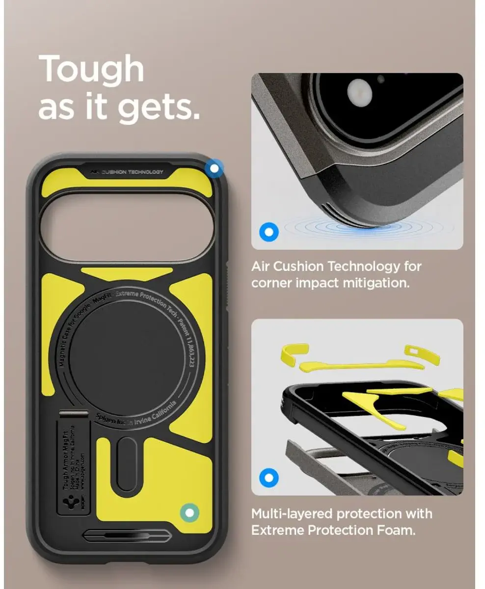Spigen Tough Armor Google Pixel 11 Pro XL Hoesje MagSafe Back Cover Gunmetal afbeelding 5