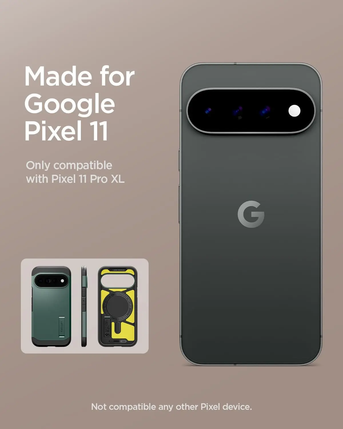 Spigen Tough Armor Google Pixel 11 Pro XL Hoesje MagSafe Back Cover Groen afbeelding 2