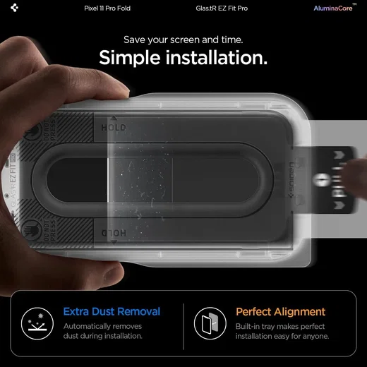 Spigen EZ Fit GLAS.tR Google Pixel 11 Pro Fold Screen Protector 2-Pack afbeelding 6