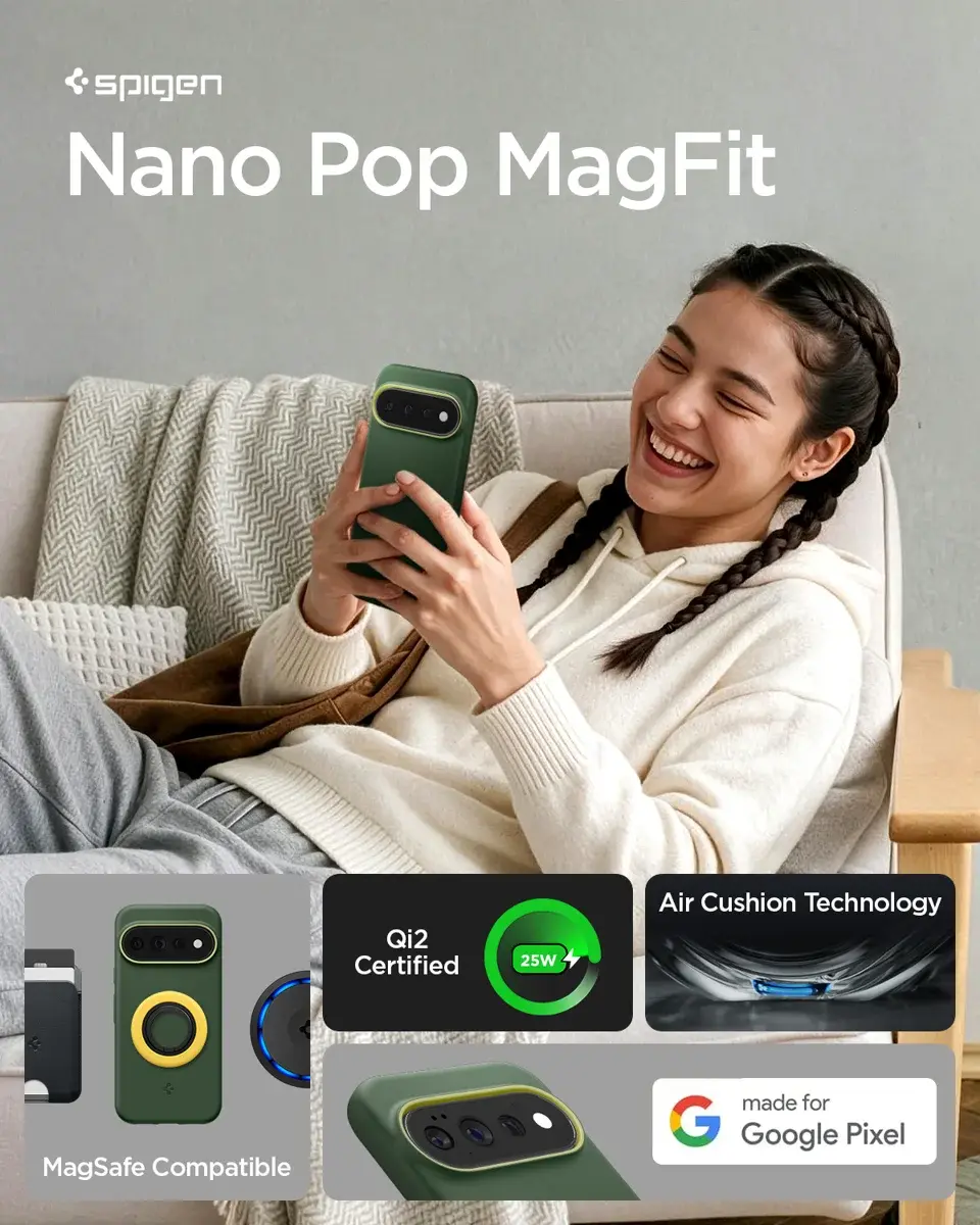 Spigen Nano Pop MagFit Google Pixel 11 Pro Hoesje MagSafe Back Cover Groen afbeelding 4