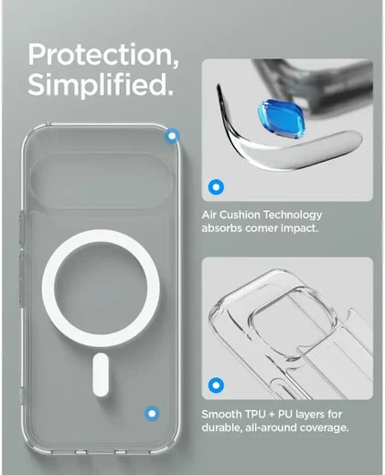 Spigen Ultra Hybrid MagFit Google Pixel 11 Pro Hoesje MagSafe Transparant Wit afbeelding 4
