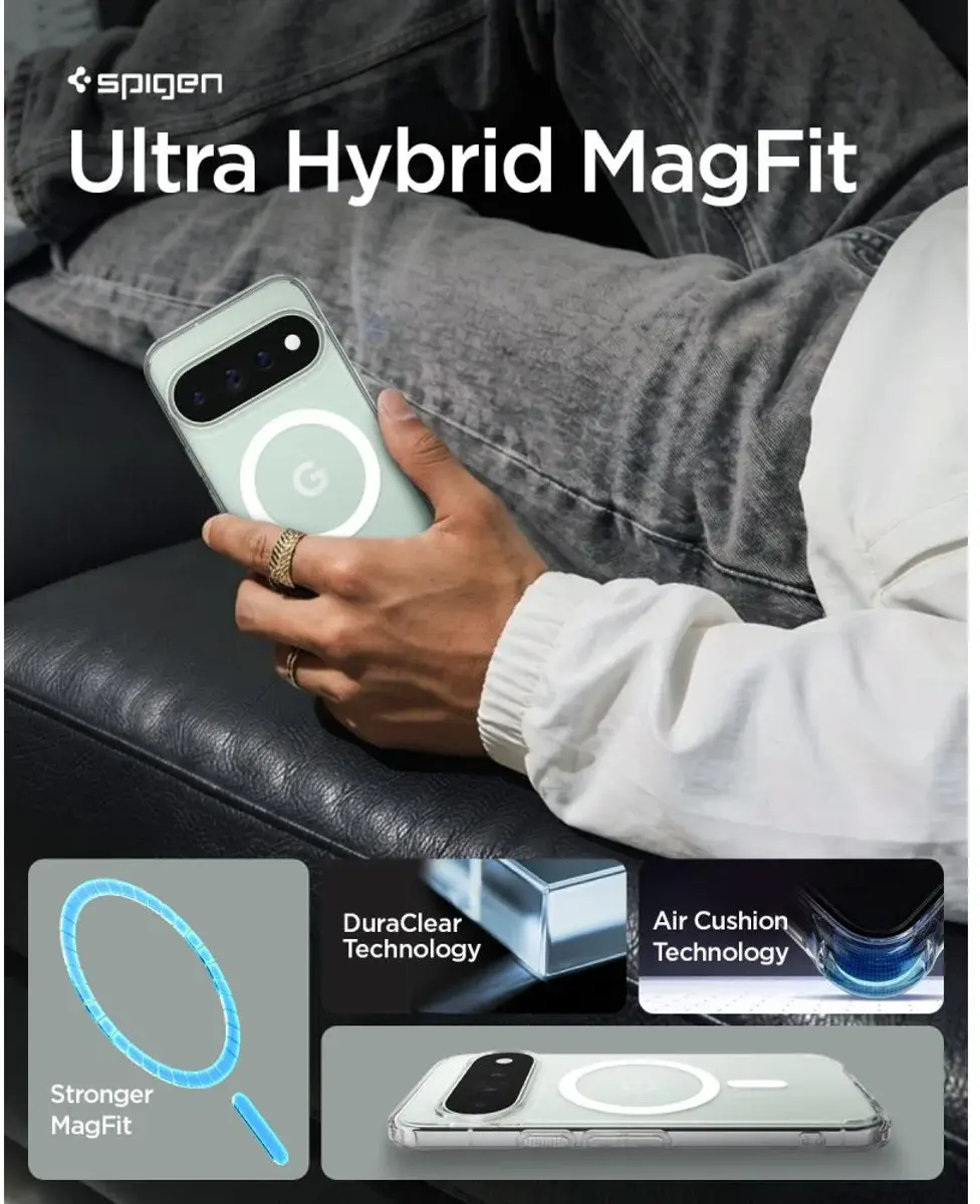 Spigen Ultra Hybrid MagFit Google Pixel 11 Pro Hoesje MagSafe Transparant Wit afbeelding 7