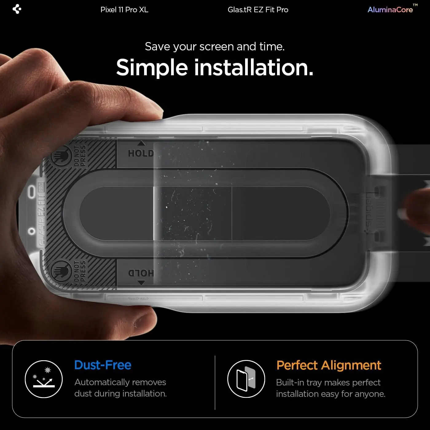 Spigen EZ Fit GLAS.tR Google Pixel 11 Pro XL Screen Protector 2-Pack afbeelding 6