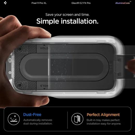 Spigen EZ Fit GLAS.tR Google Pixel 11 Pro XL Screen Protector 2-Pack afbeelding 6