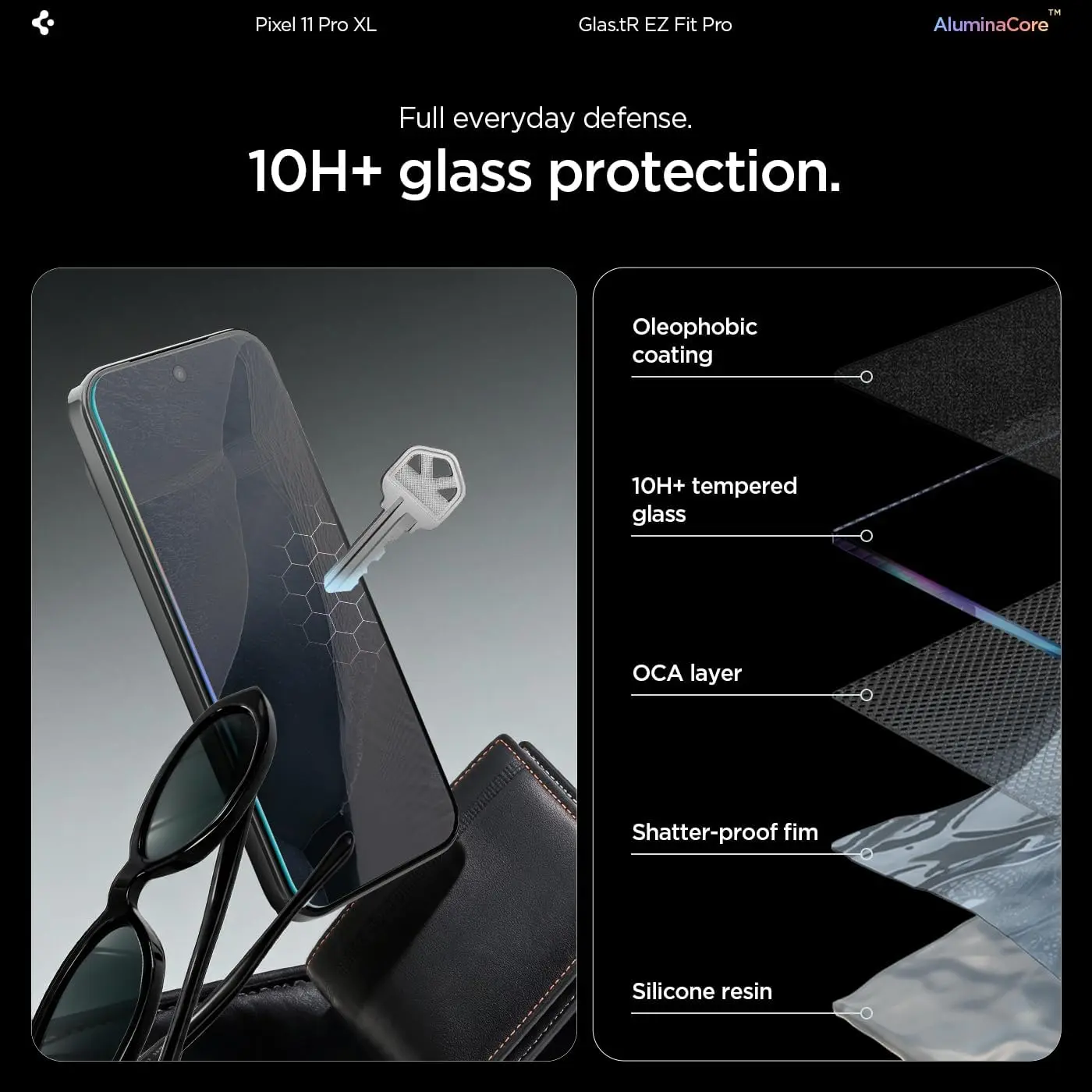 Spigen EZ Fit GLAS.tR Google Pixel 11 Pro XL Screen Protector 2-Pack afbeelding 4