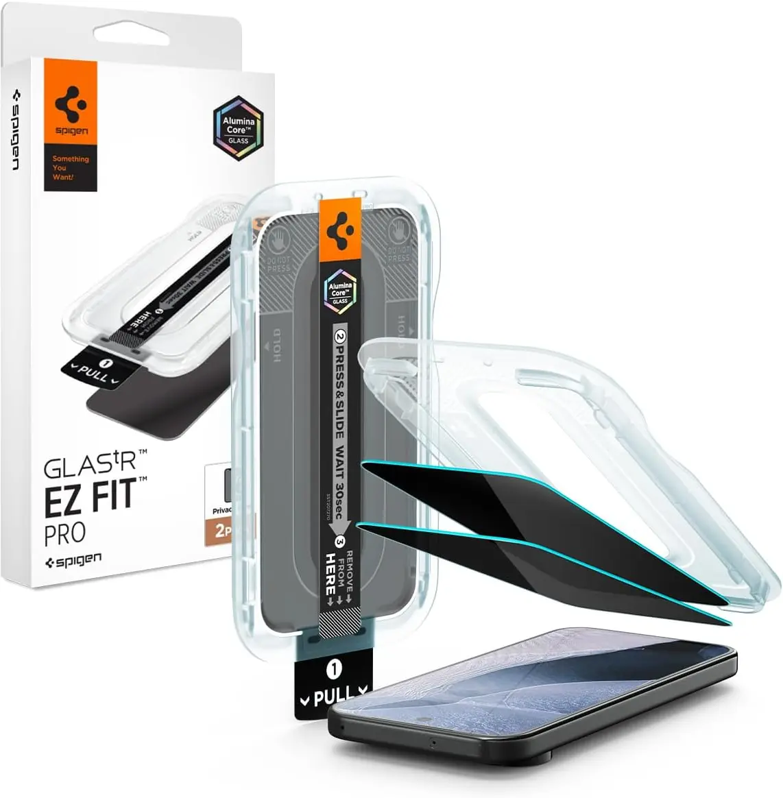 Spigen EZ Fit GLAS.tR Google Pixel 11 Pro Privacy Glass 2-Pack afbeelding 1