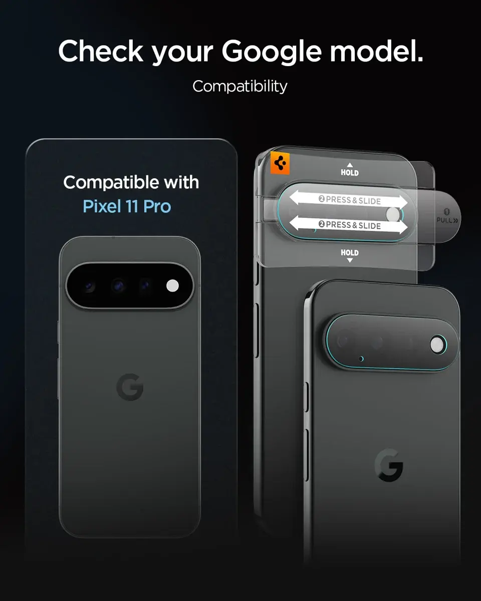 Spigen EZ Fit Optik Pro Google Pixel 11 Pro Camera Lens Protector Clear (2-Pack) afbeelding 3