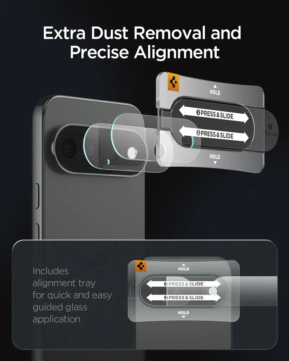 Spigen EZ Fit Optik Pro Google Pixel 11 Pro Camera Lens Protector Clear (2-Pack) afbeelding 5
