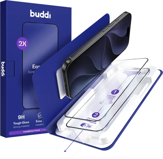 Buddi Easy Fit Apple iPhone 18 Pro Max Tempered Glass met Installatie (2-pack) afbeelding 11