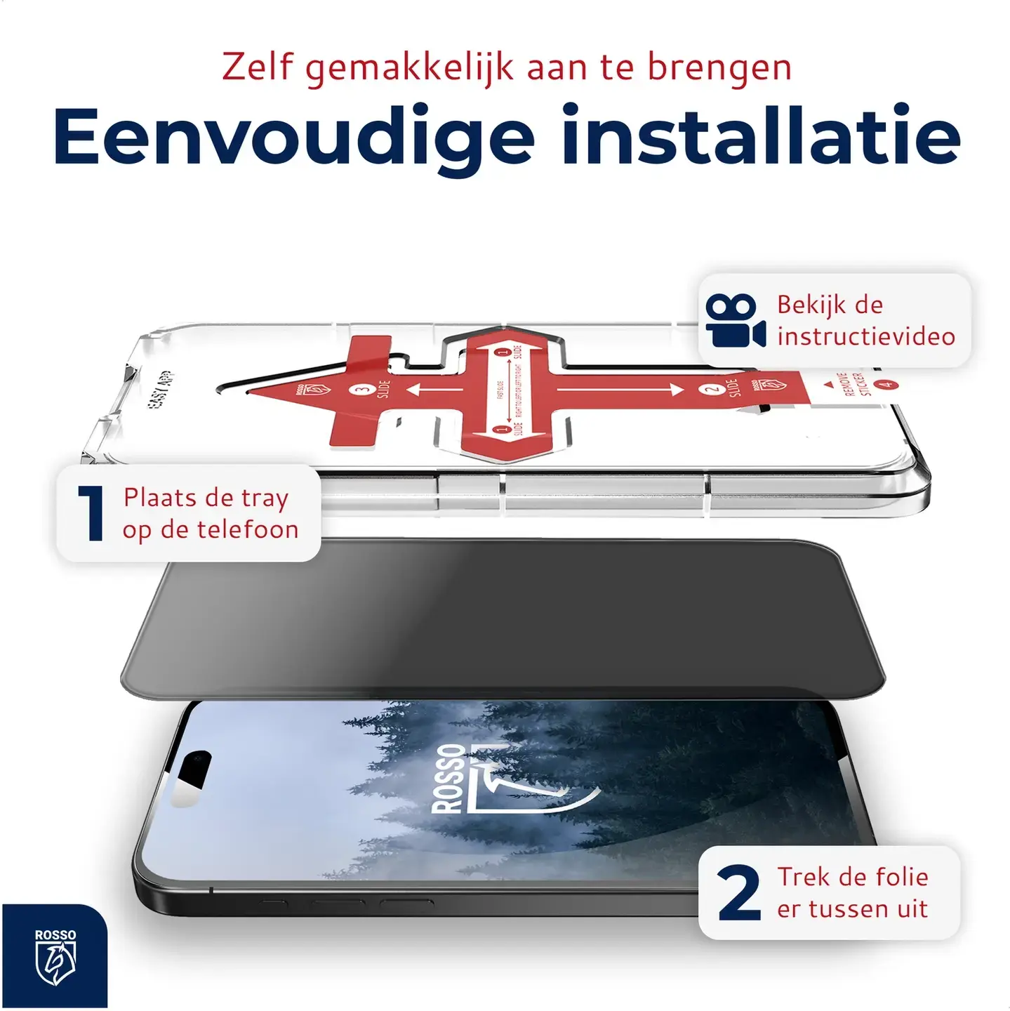 Rosso Apple iPhone 18 Pro Privacy Glass met Installatietray (2-Pack) afbeelding 2