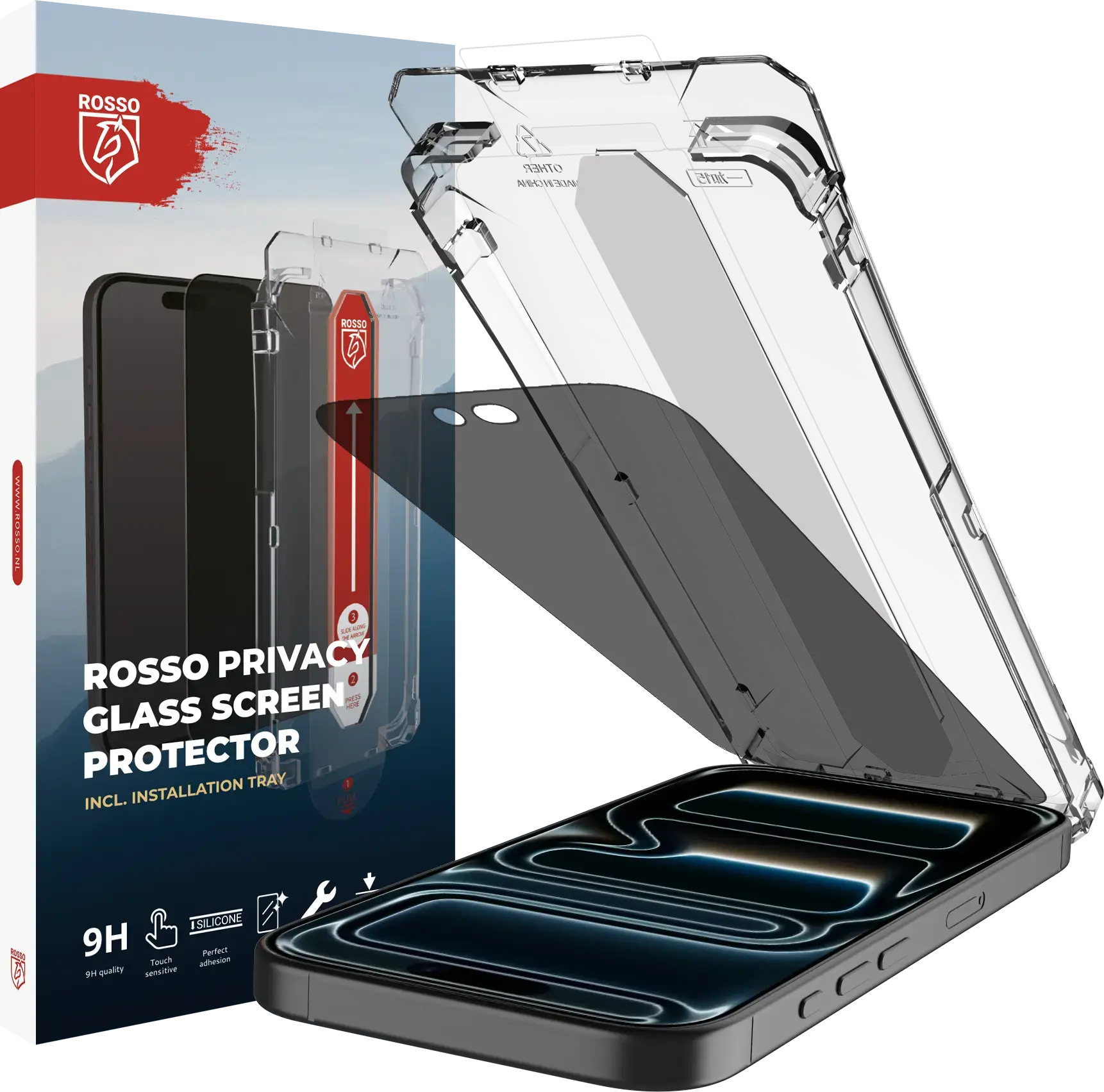 Rosso Apple iPhone 18 Pro Privacy Glass met Installatietray (2-Pack) afbeelding 12