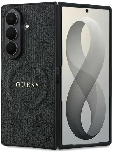 Guess 4G Classic Samsung Galaxy Z Fold 8 Ultra Hoesje MagSafe Zwart afbeelding 1