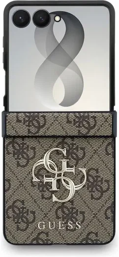 Guess Samsung Galaxy Z Flip 8 Hoesje Big 4G Logo Back Cover Bruin afbeelding 2