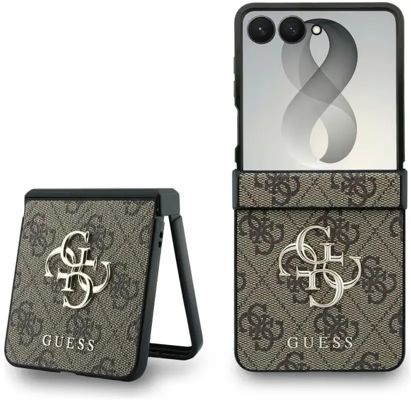Guess Samsung Galaxy Z Flip 8 Hoesje Big 4G Logo Back Cover Bruin afbeelding 1