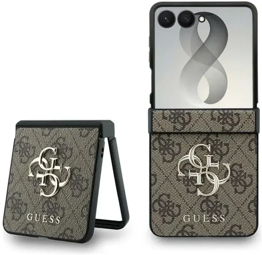 Guess Samsung Galaxy Z Flip 8 Hoesje Big 4G Logo Back Cover Bruin afbeelding 1